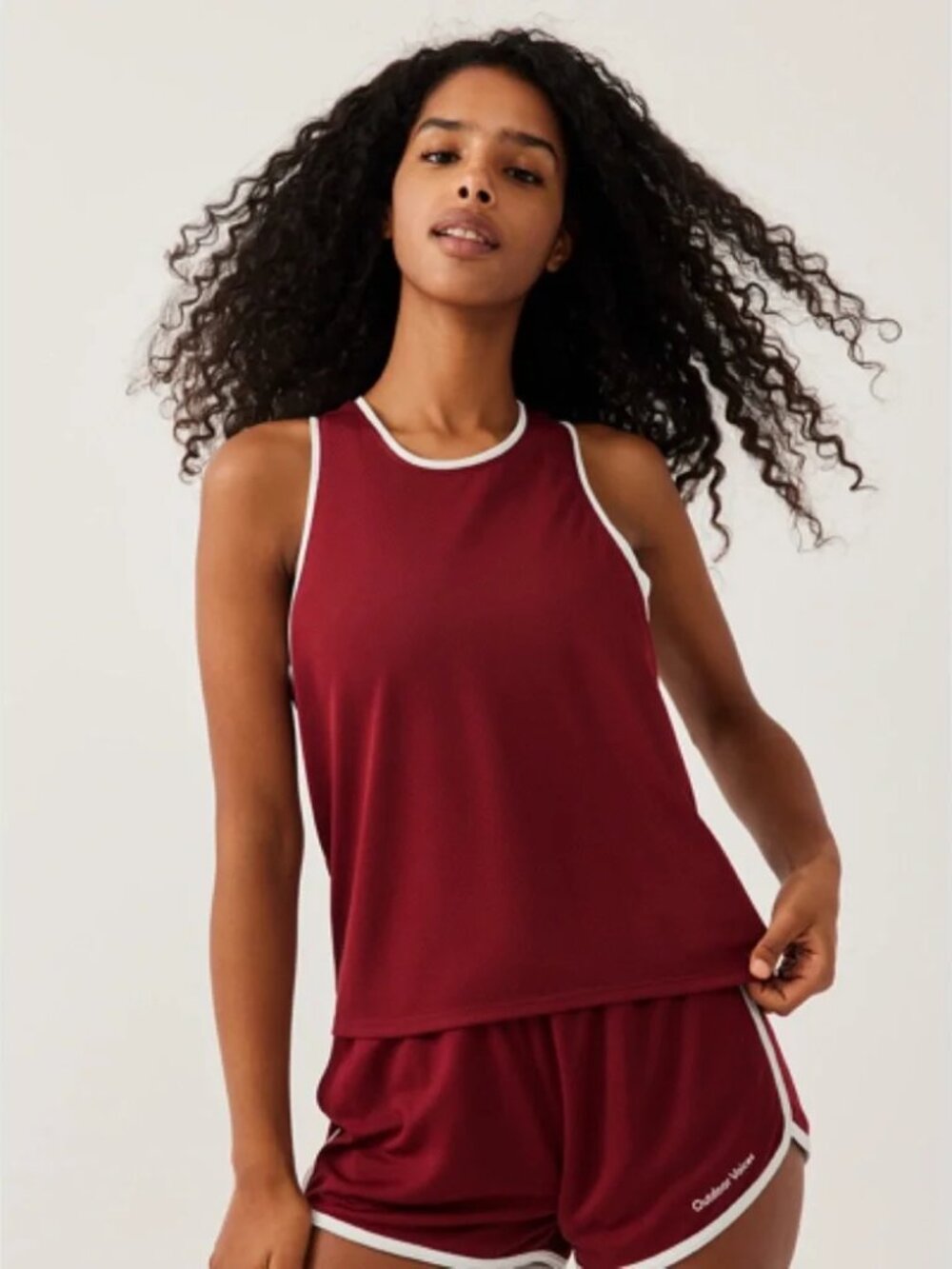 Outdoor Voices Maroon RecMesh Tank Top